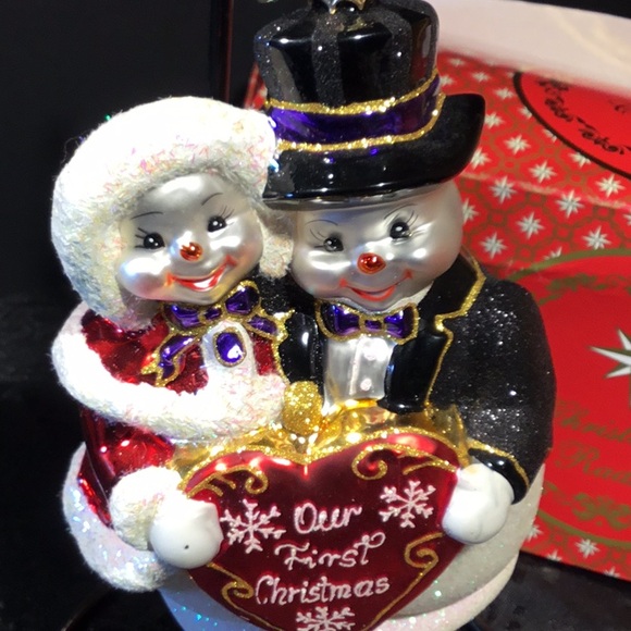 RADKO Snowy Sweetheart Glass Christmas Ornament - Picture 4 of 16